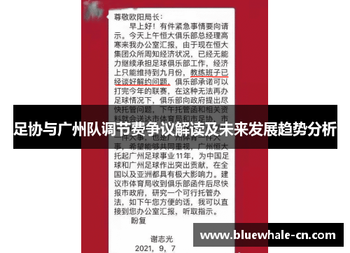足协与广州队调节费争议解读及未来发展趋势分析